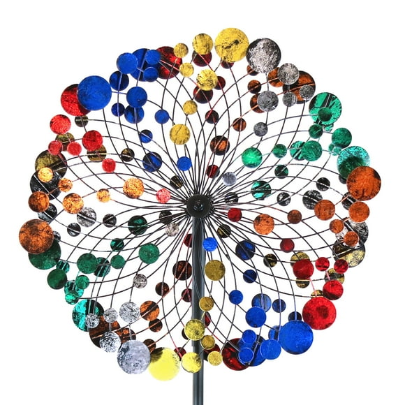 LimeHill Kinetic Metal Wind Spinner Decorative Wind Spinner with Stake for Garden Yard Lawn Patio Outdoor 84 inches LimeHill Kinetic Metal Wind Spinner Decorative Wind Spinner with Stake for Garden Yard Lawn Patio Outdoor 84 inches